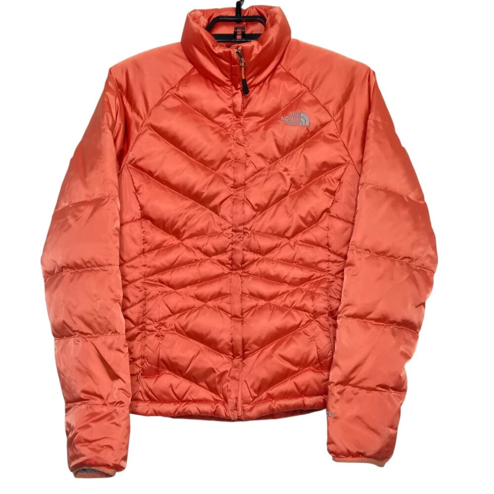 Womens The North Face Puffer Coat Size Small Orange __ Fill